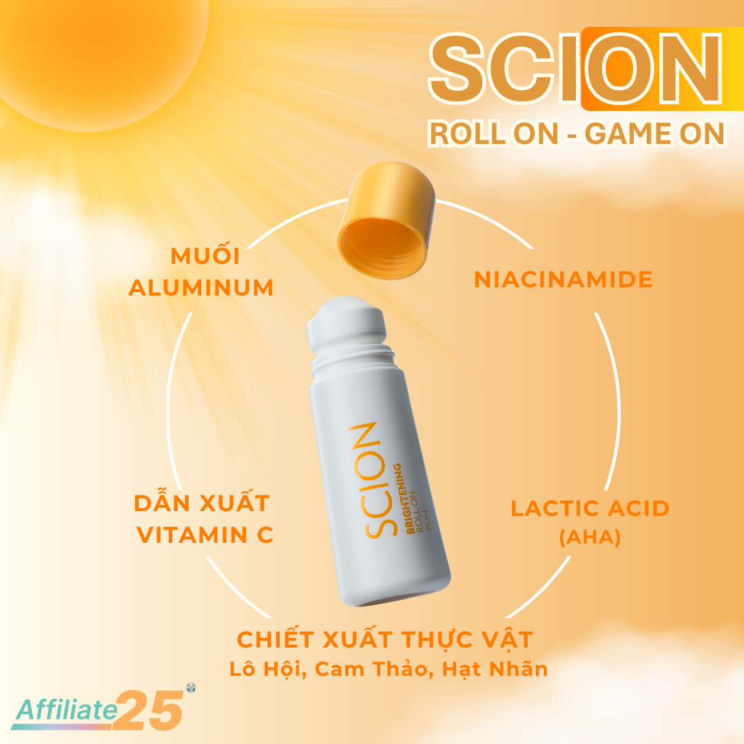Lăn khử mùi sáng da Scion Brightening Roll On